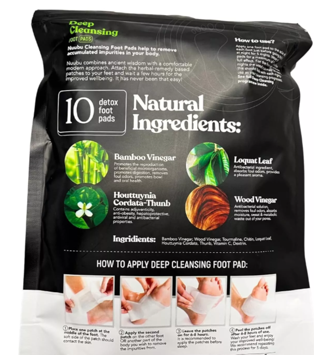 Nuubu Fußpflaster . Stressabbau Tiefschlaf 100% natürliche Fußpads mit Bambus