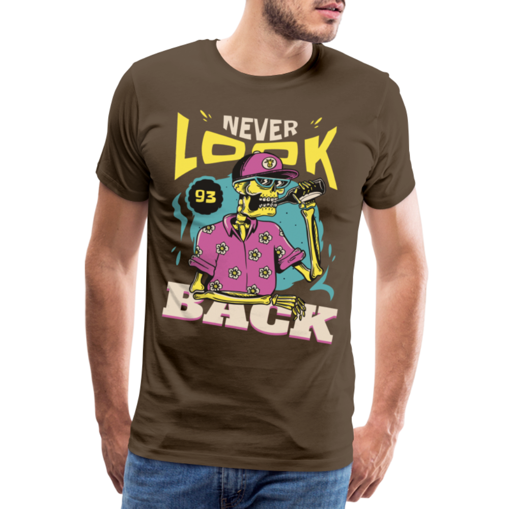 Never Look Back Designe Premium T-Shirt - noble brown