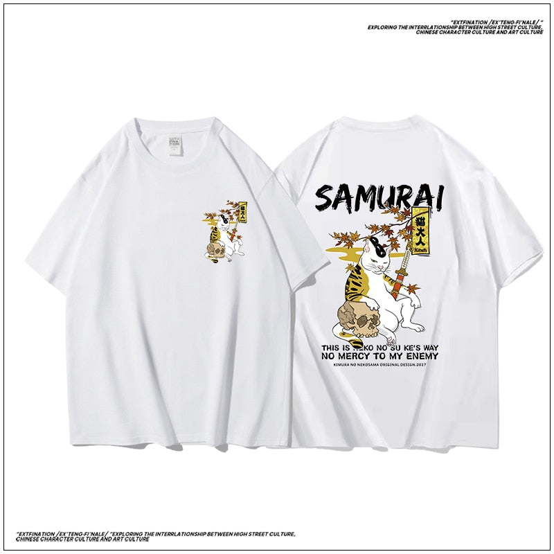 Cat Cartoon Graphic Oversized Tshirt Casual Baggy Short Sleeve, Japanese Style
