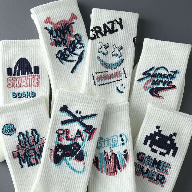 Ins Style Basketball Men Socks Cotton Hip-hop Female Sports Socks High Quality Harajuku Cool Funny Socks For Men And Women