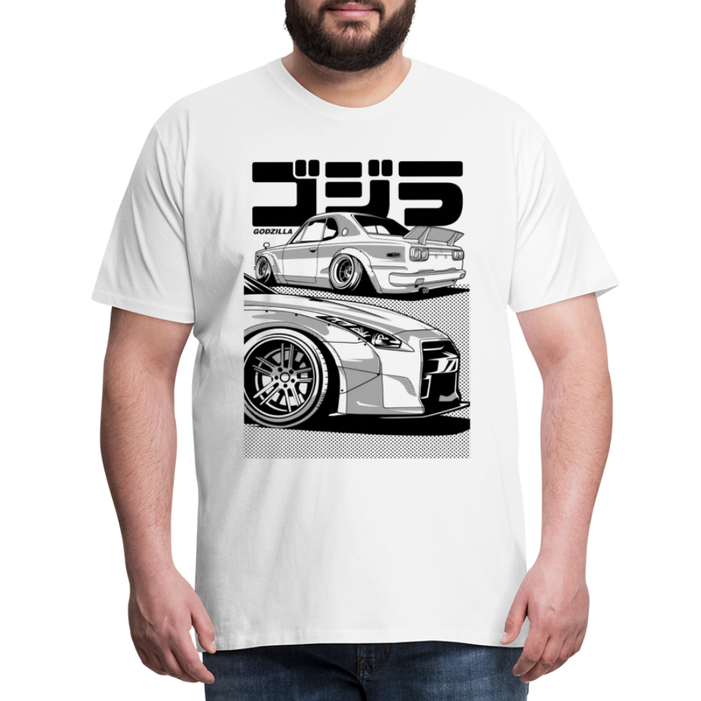 Old Car Designe Unisex Erwachsene Premium T-Shirt - white