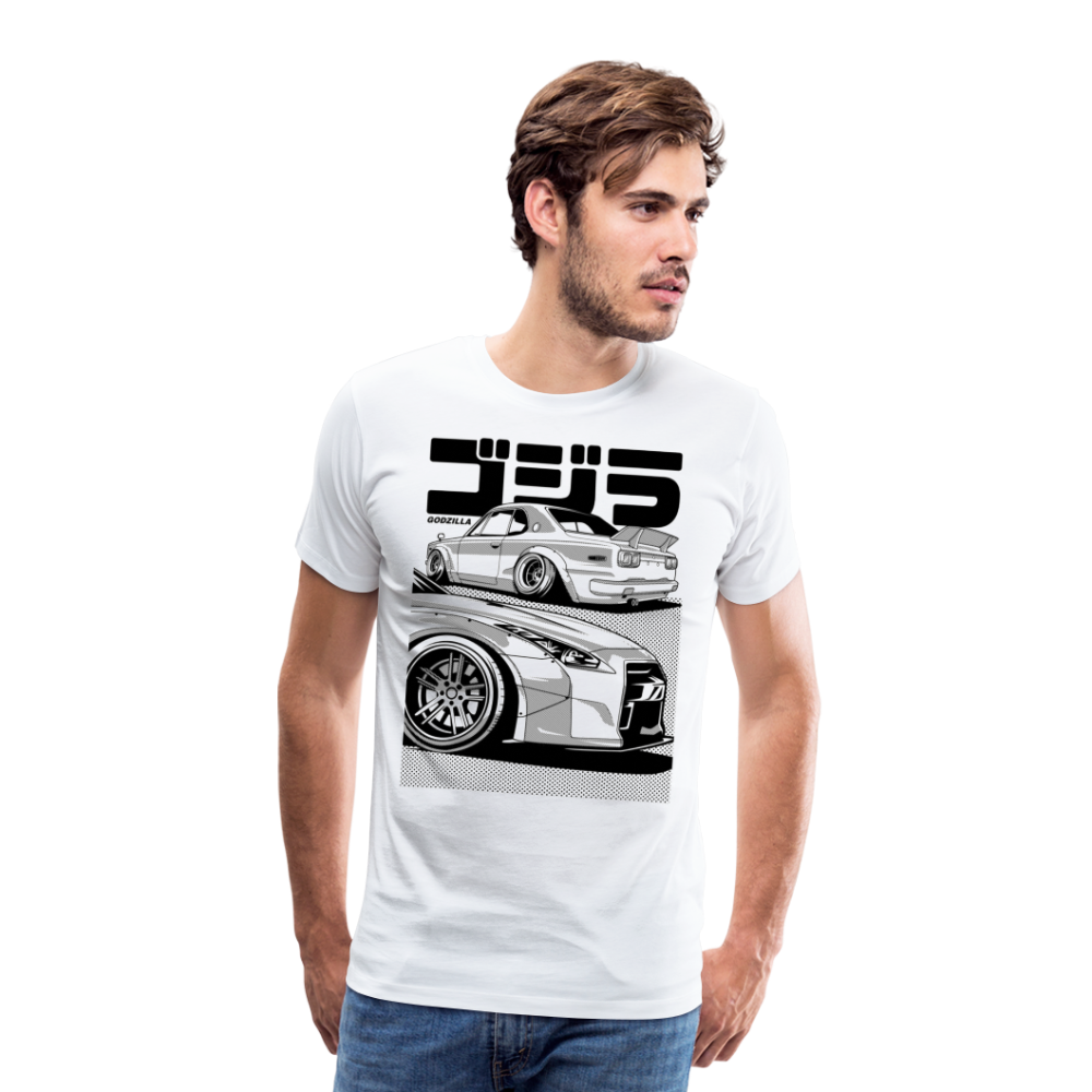 Old Car Designe Unisex Erwachsene Premium T-Shirt - white