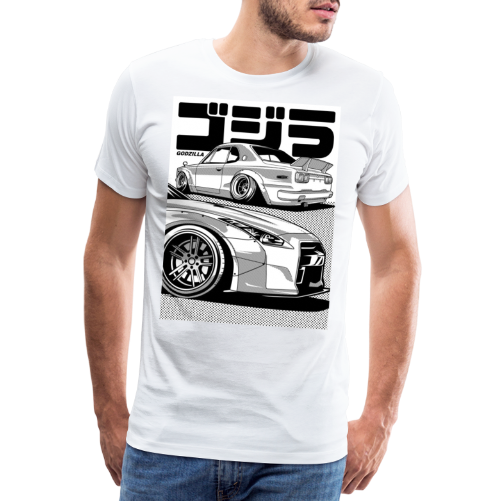 Old Car Designe Unisex Erwachsene Premium T-Shirt - white