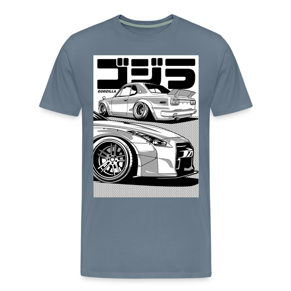 Old Car Designe Unisex Erwachsene Premium T-Shirt - steel blue