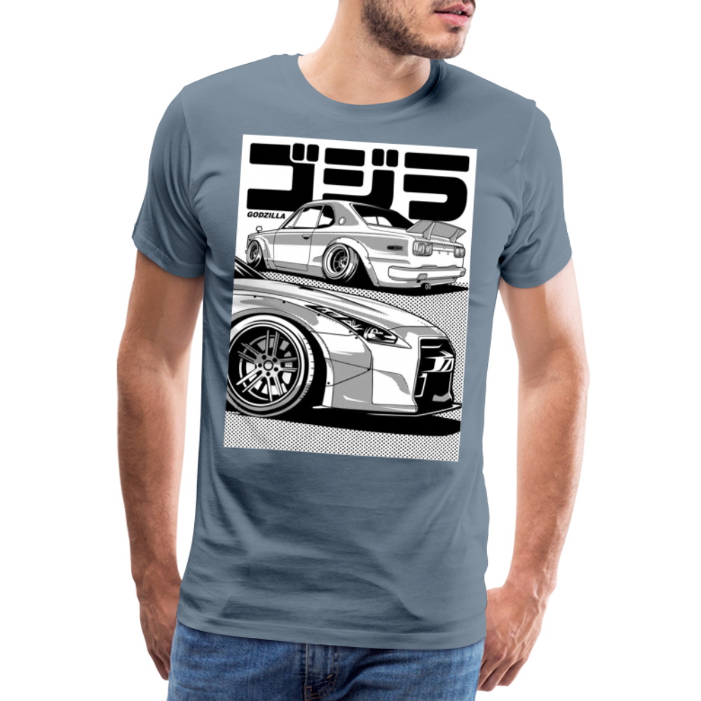 Old Car Designe Unisex Erwachsene Premium T-Shirt - steel blue