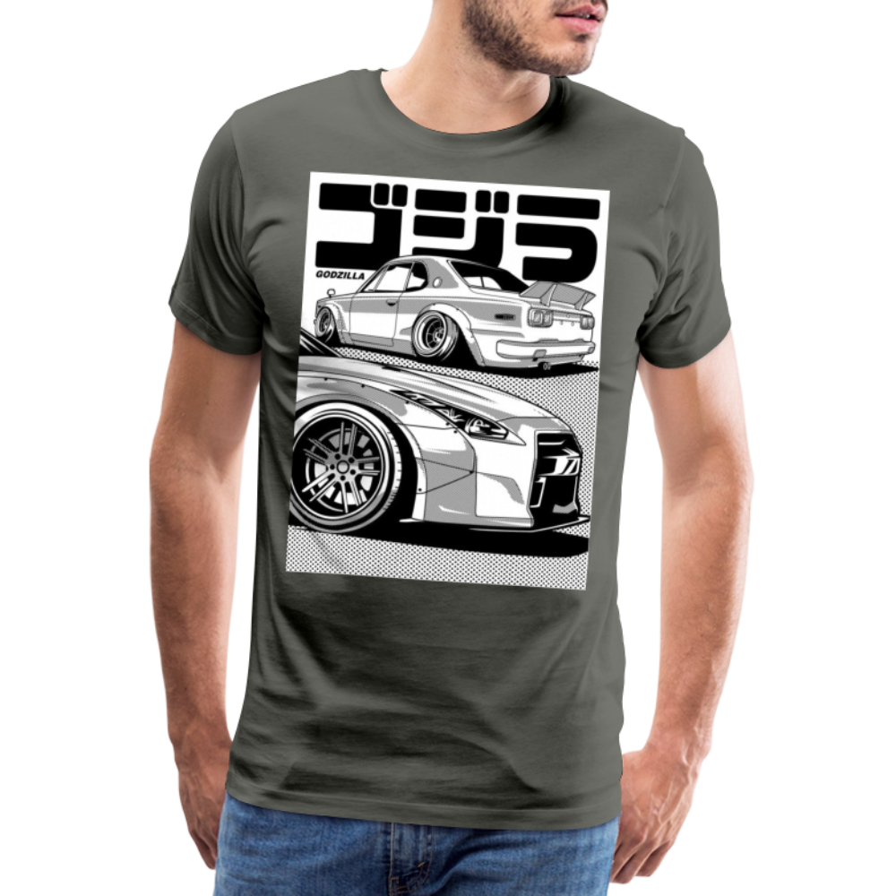 Old Car Designe Unisex Erwachsene Premium T-Shirt - asphalt