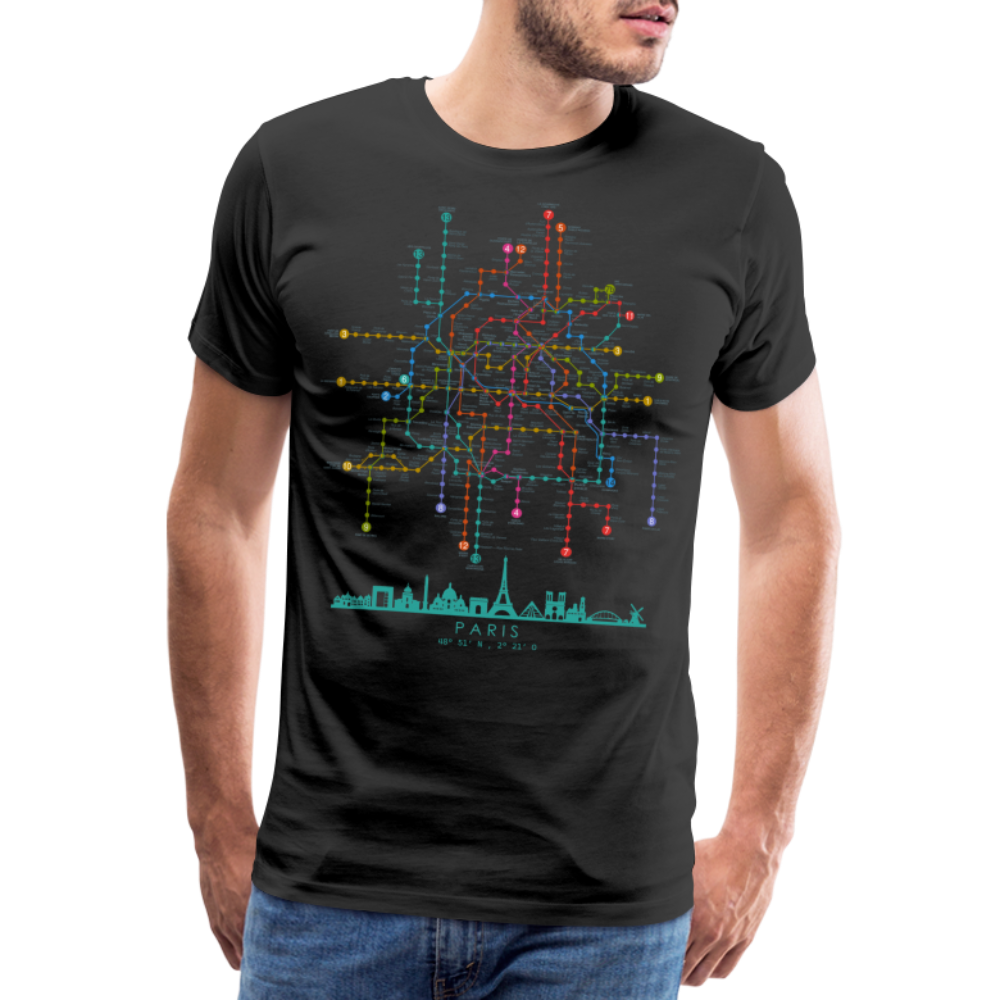 Paris Metro  Unisex Erwachsene Premium T-Shirt - black